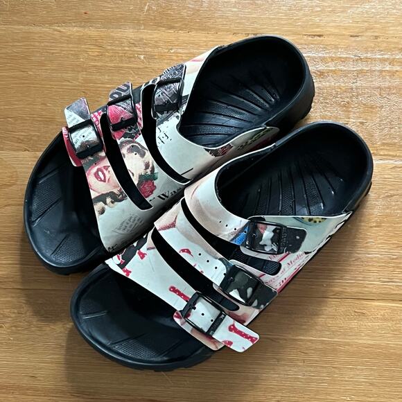Birki’s by Birkenstock Sandals Women’s 3-Strap Pop Art Print EU 40 US 9 Artsy - Picture 1 of 9